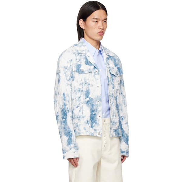  펑첸왕 Feng Chen Wang Blue & White Printed Jacket 241107M180002