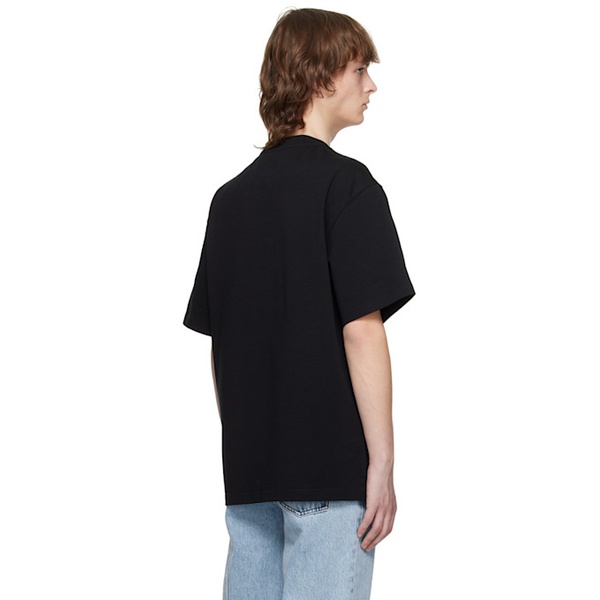  펑첸왕 Feng Chen Wang Black Double Collar T-Shirt 231107M213009