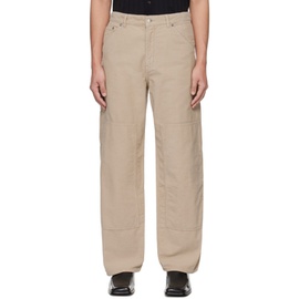 Filippa K Taupe Relaxed-Fit Trousers 241072M191002