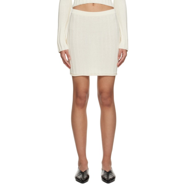  Filippa K 오프화이트 Off-White Rib Miniskirt 231072F090001