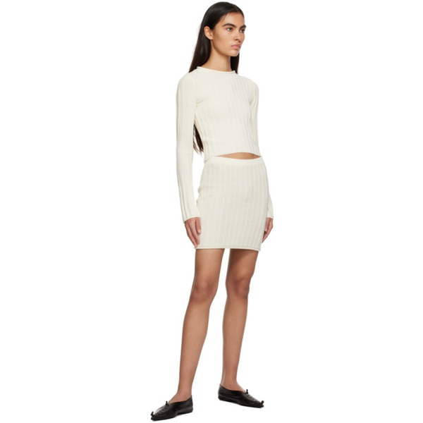  Filippa K 오프화이트 Off-White Rib Miniskirt 231072F090001
