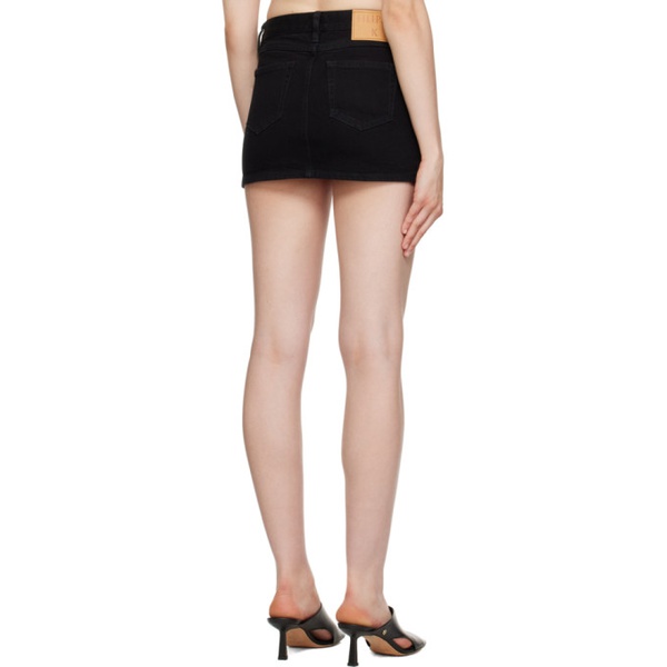  Filippa K Black Low-Rise Denim Miniskirt 231072F090005