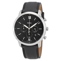 Fossil MEN'S Neutra Chronograph Leather Black Dial Watch FS5452