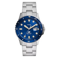 MEN'S Fossil Blue Dive Stainless Steel Blue Dial Watch FS5949