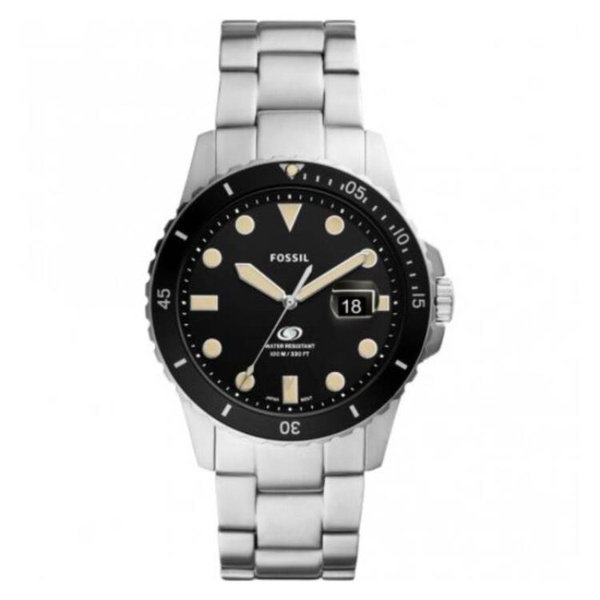 파슬 MEN'S Fossil Blue Dive Stainless Steel Black Dial Watch FS5952