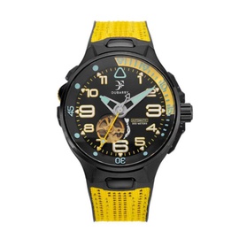 Franck Dubarry MEN'S Deep Ocean Rubber Black Dial Watch 02 YELLOW