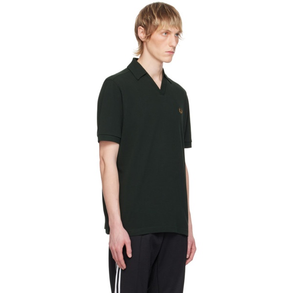  Fred Perry Green Open Placket Polo 242719M212017