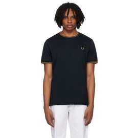 Fred Perry Navy Twin Tipped T-Shirt 242719M213016