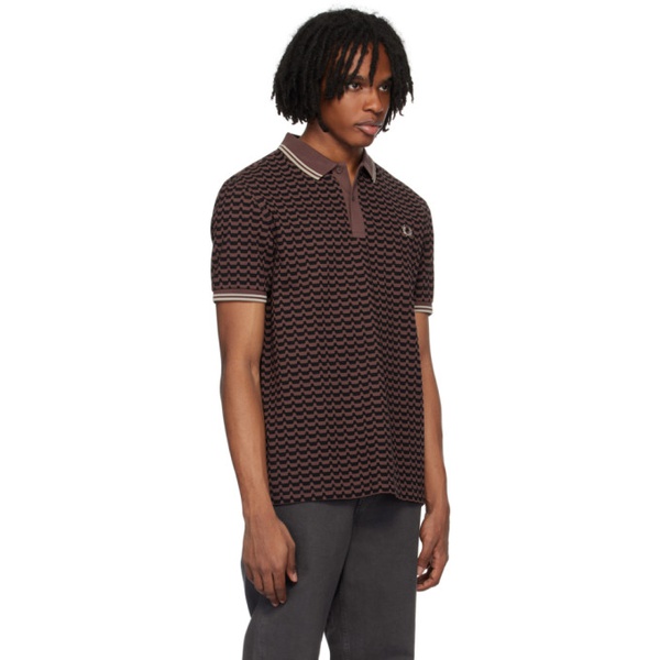  Fred Perry Brown Abstract Polo 242719M212018