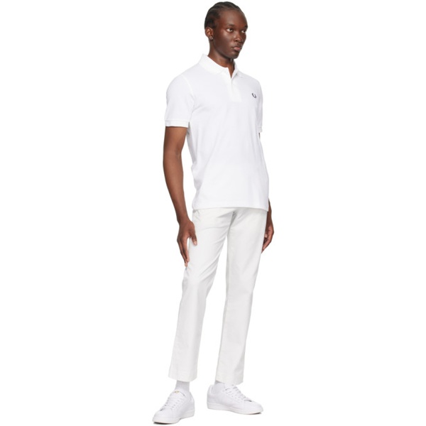 Fred Perry White Embroidered Polo 242719M212010