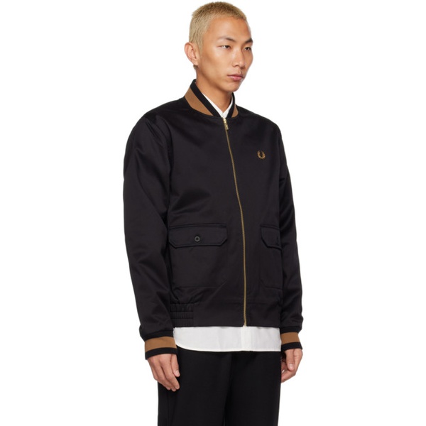  Fred Perry Black J4851 Tennis Bomber Jacket 231719M180002