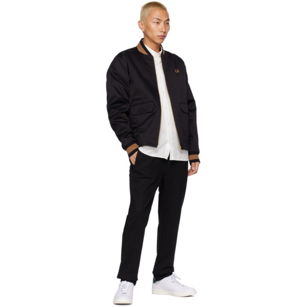  Fred Perry Black J4851 Tennis Bomber Jacket 231719M180002