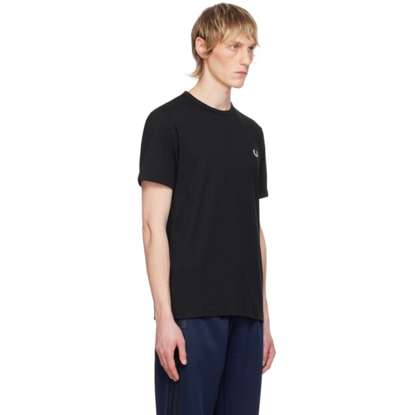  Fred Perry Black Ringer T-Shirt 242719M213002
