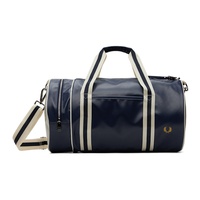 Fred Perry Navy & White Classic Barrel Duffle Bag 242719M169002