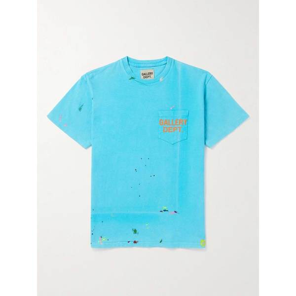  GALLERY DEPT. Vintage Logo-Print Paint-Splattered Cotton-Jersey T-Shirt 1647597316241844