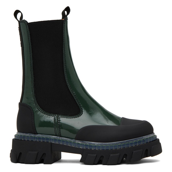  가니 GANNI Green Cleated Chelsea Boots 232144F114001