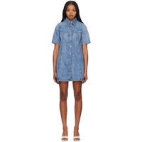 가니 GANNI Blue Paneled Denim Minidress 232144F052001