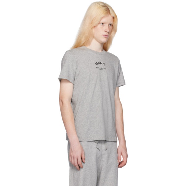 가니 GANNI Gray Relaxed T-Shirt 241144M213001
