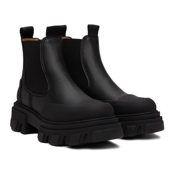  가니 GANNI Black Cleated Low Chelsea Boots 241144F113009