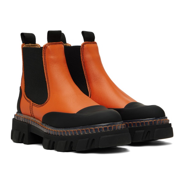  가니 GANNI Orange Cleated Low Chelsea Boots 231144F113003