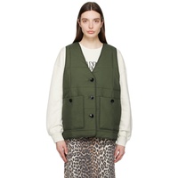 가니 GANNI Green Quilt Vest 241144F068000