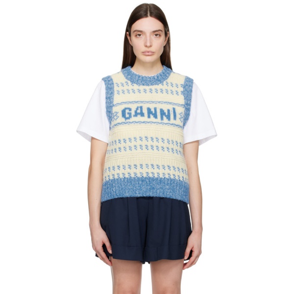  가니 GANNI 오프화이트 Off-White Jacquard Vest 241144F096017