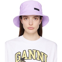 가니 GANNI Purple Recycled Tech Bucket Hat 241144F015012