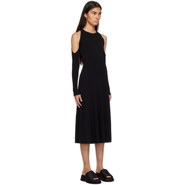  가니 GANNI Black Melange Midi Dress 231144F054030