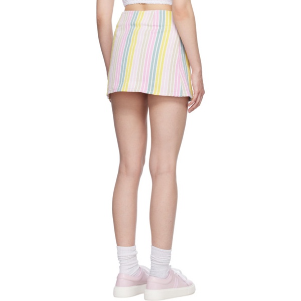  가니 GANNI Multicolor Stripe Denim Miniskirt 231144F090015