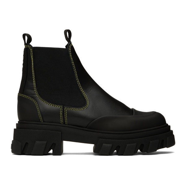  가니 GANNI Black Cleated Low Chelsea Boots 231144F113011