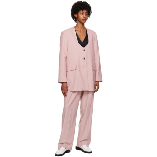  가니 GANNI Pink Oversized Drapey Blazer 231144F057014