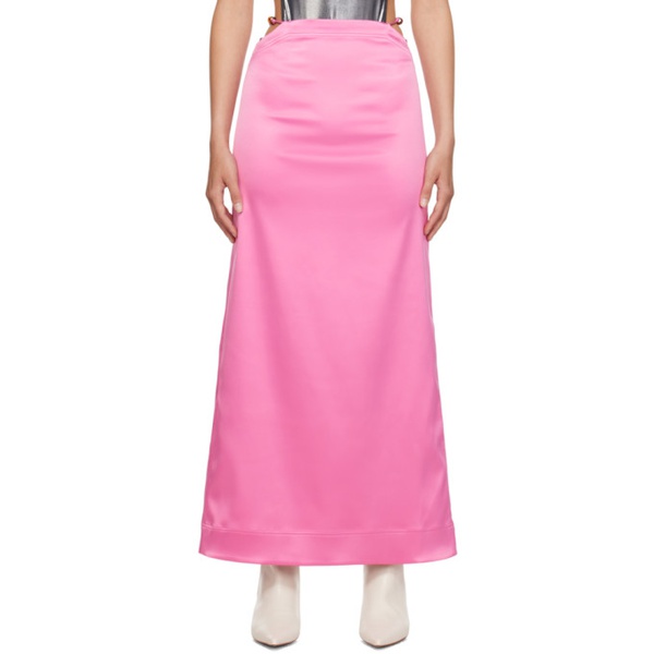  가니 GANNI Pink Cutout Maxi Skirt 232144F093005