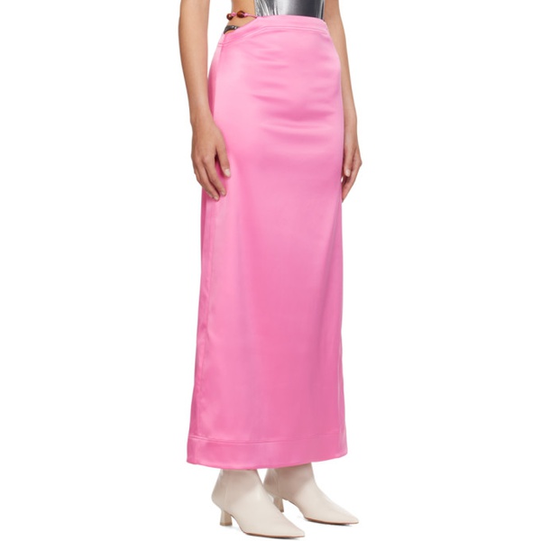  가니 GANNI Pink Cutout Maxi Skirt 232144F093005