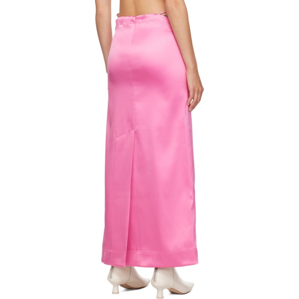  가니 GANNI Pink Cutout Maxi Skirt 232144F093005