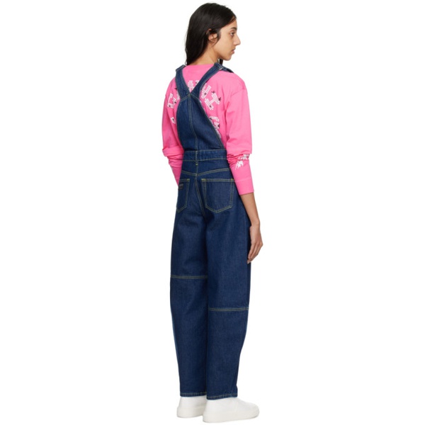  가니 GANNI Blue Patch Pocket Jumpsuit 231144F070000