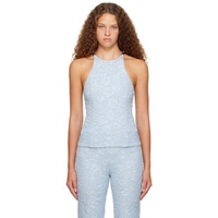 가니 GANNI Blue Jacquard Tank Top 232144F111012