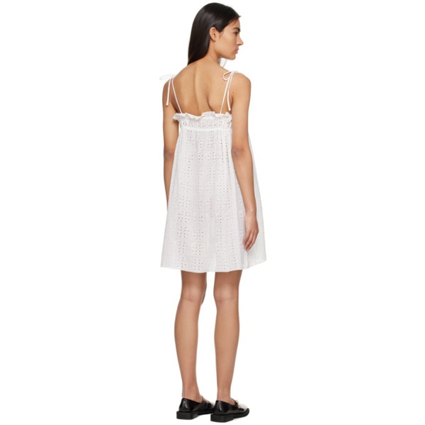  가니 GANNI White Drawstring Midi Dress 231144F054027