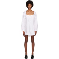 가니 GANNI White Square Neck Minidress 231144F052040