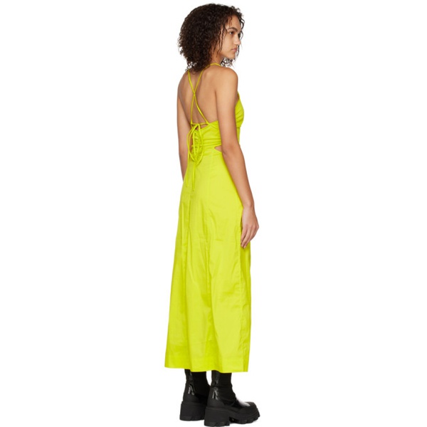  가니 GANNI Yellow Criss-Cross Maxi Dress 231144F055001