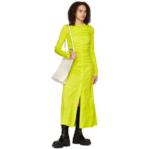  가니 GANNI Yellow Criss-Cross Maxi Dress 231144F055001