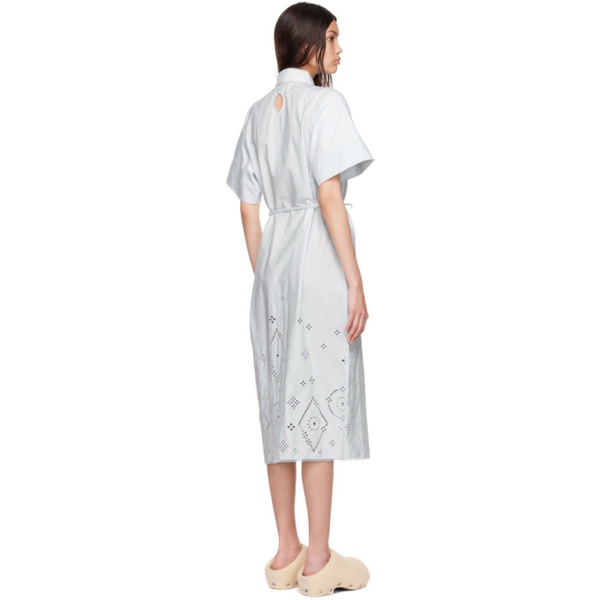  가니 GANNI Blue Organic Cotton Midi Dress 222144F054000