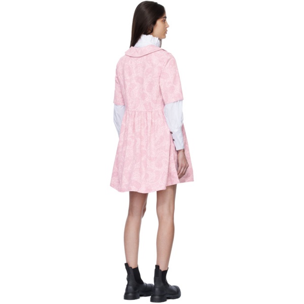  가니 GANNI Pink Paisley Minidress 222144F052039