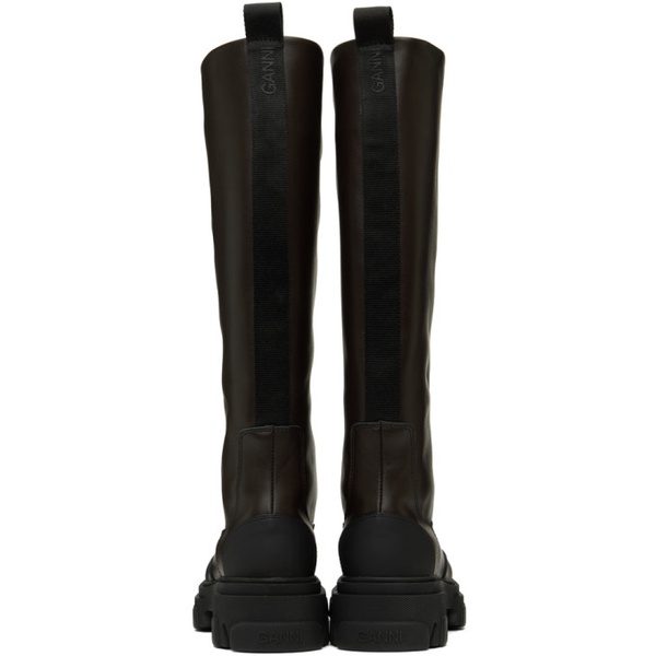  가니 GANNI Brown Cleated Tubular Tall Boots 231144F115000