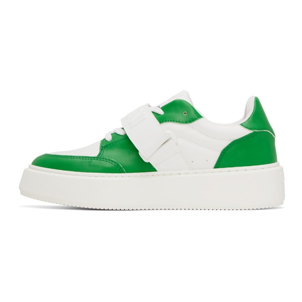 가니 GANNI Green & White Sporty Sneakers 231144F128000