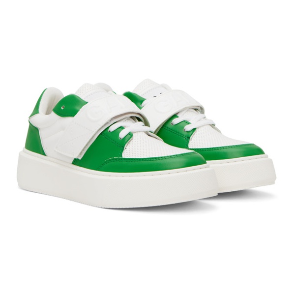  가니 GANNI Green & White Sporty Sneakers 231144F128000