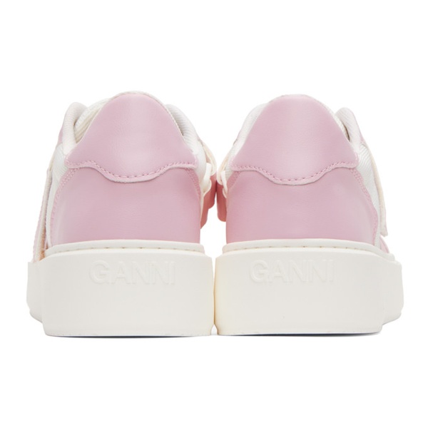  가니 GANNI Pink & White Sporty Sneakers 231144F128004