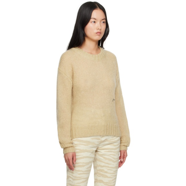  가니 GANNI Beige Embroidered Sweater 232144F096007