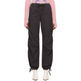 가니 GANNI Gray Drawstring Trousers 232144F087013