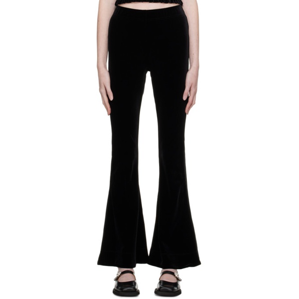  가니 GANNI Black Flared Trousers 231144F087005