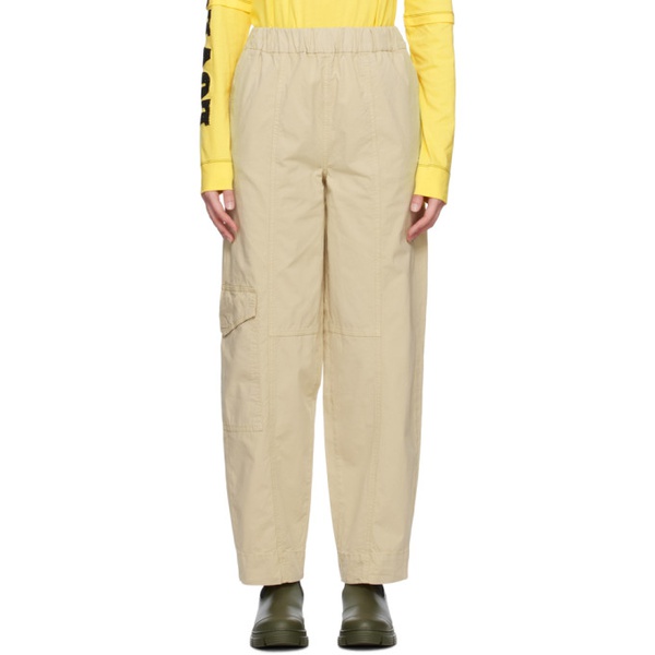  가니 GANNI Khaki Curve Trousers 231144F087027